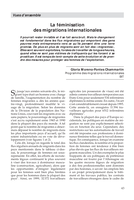 La féminisation des migrations internationales