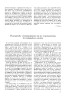 El desarrollo y fortalecimiento de las organizaciones de trabajadores rurales