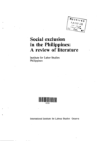 Social exclusion in the Philippines: a review of literature