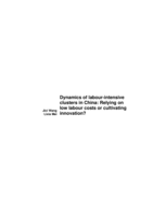 Dynamics of labour-intensive clusters in China: relying on low labour costs or cultivating innovation?