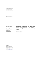 Business strategies of informal micro-entrepreneurs in Lima, Peru