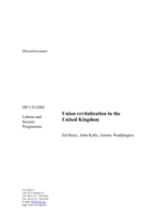 Union revitalization in the United Kingdom