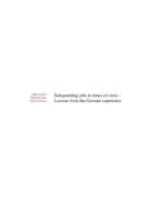 Safeguarding jobs in times of crisis: lessons from the German experience