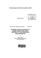Flexible specialisation in third world industry: prospects and research requirements