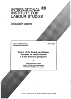 Review of the French and Belgian literature on social exclusion: a Latin American perspective