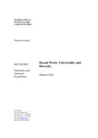 Decent Work: universality and diversity