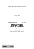Empleo temporario y trabajo a tiempo parcial en la Argentina
