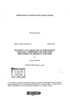 Impact of labour law on employment practices: temporary and part-time employment in Argentina and Peru