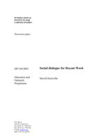 Social dialogue for decent work