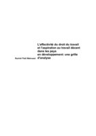 L'effectivité du droit du travail et l'aspiration au travail décent dans les pays en développement: une grille d'analyse