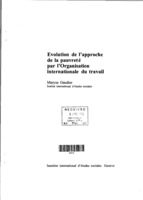 Evolution de l'approche de la pauvrete par l'organisation internationale du travail