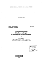 Overcoming exclusion: livelihood and rights in economic and social development