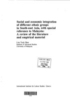 Social and economic integration of different ethnic groups in south- East Asia, with special reference to Malaysia: a review of the literature and empirical material