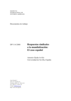 Respuestas sindicales a la mundialización: el caso español