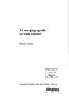 An emerging agenda for trade unions?