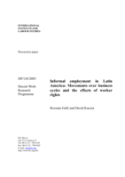 Informal employment in Latin America: movements over business cycles and the effects of worker rights