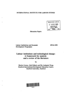 Labour institutions and technological change: a framework for analysis and a review of the literature