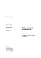 Making community investment work