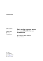 Reviving the American labour movement: institutions and mobilization
