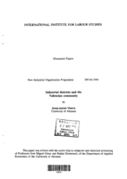 Industrial districts and the valencian community