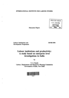 Labour institutions and productivity: a study based on enterprise level investigations in India
