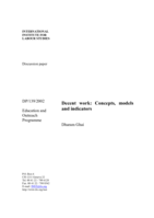 Decent work: concepts, models and indicators