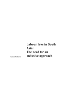 Labour laws in South Asia: the need for an inclusive approach