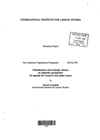 Globalisation and strategic choices in tripartite perspective: an agenda for research and policy issues