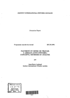 Pauvrete et offre de travail a abidjan (Cote d'Ivoire): concepts, methode et analyse