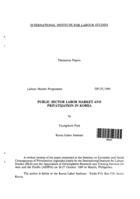 Public sector labor market and privatisation in Korea