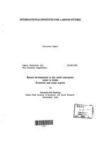 Recent developments in the small enterprises sector in India: economic and social aspects
