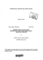 Growth model, state social intervention and labour regulation: Argentina, 1890-1990