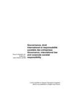 Gouvernance, droit international et responsabilité sociétale des entreprises = Governance, international law and corporate societal responsibility