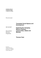 Transstate social spaces and development: exploring the changing balance between communities, states and markets