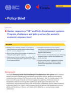 Gender responsive TVET and skills development systems: progress, challenges, and policy options for women’s economic empowerment