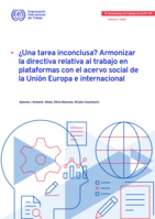 ¿Una tarea inconclusa?: armonizar la directiva relativa al trabajo en plataformas con el acervo social de la Unión Europa e internacional