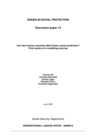 Can low income countries afford basic social protection?: first results of a modelling exercise