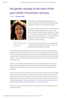 Put gender equality at the heart of the post-COVID-19 economic recovery