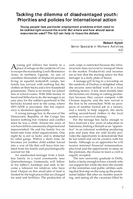 Tackling the dilemma of disadvantaged youth: priorities and policies for international action