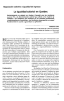 La igualdad salarial en Quebec