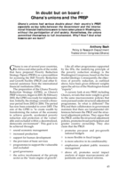 In doubt but on board: Ghana's unions and the PRSP