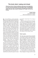 The brain drain: losing one's head