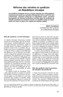 Réforme des retraites et syndicats en République slovaque