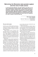 Reforming the Romanian state pension system and the role of trade unions