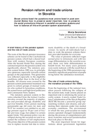 Pension reform and  trade unions in Slovakia