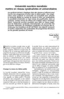 Université ouvrière mondiale: mettre en réseau syndicalistes et universitaires