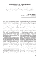 Presse africaine et mondialisation: une mue inachevée