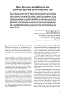 How domestic jurisdictions use universal sources of international law