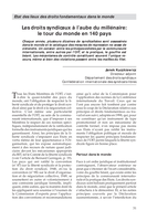 Les droits syndicaux à l'aube du millénaire: le tour du monde en 140 pays