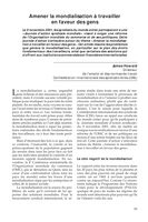 Amener la mondialisation à travailler en faveur des gens